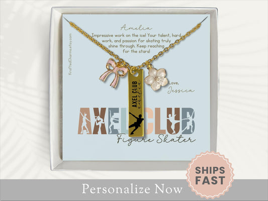 Personalized Axel Club Figure Skating Necklace
Gift For Axel Figure Skater Jewelry