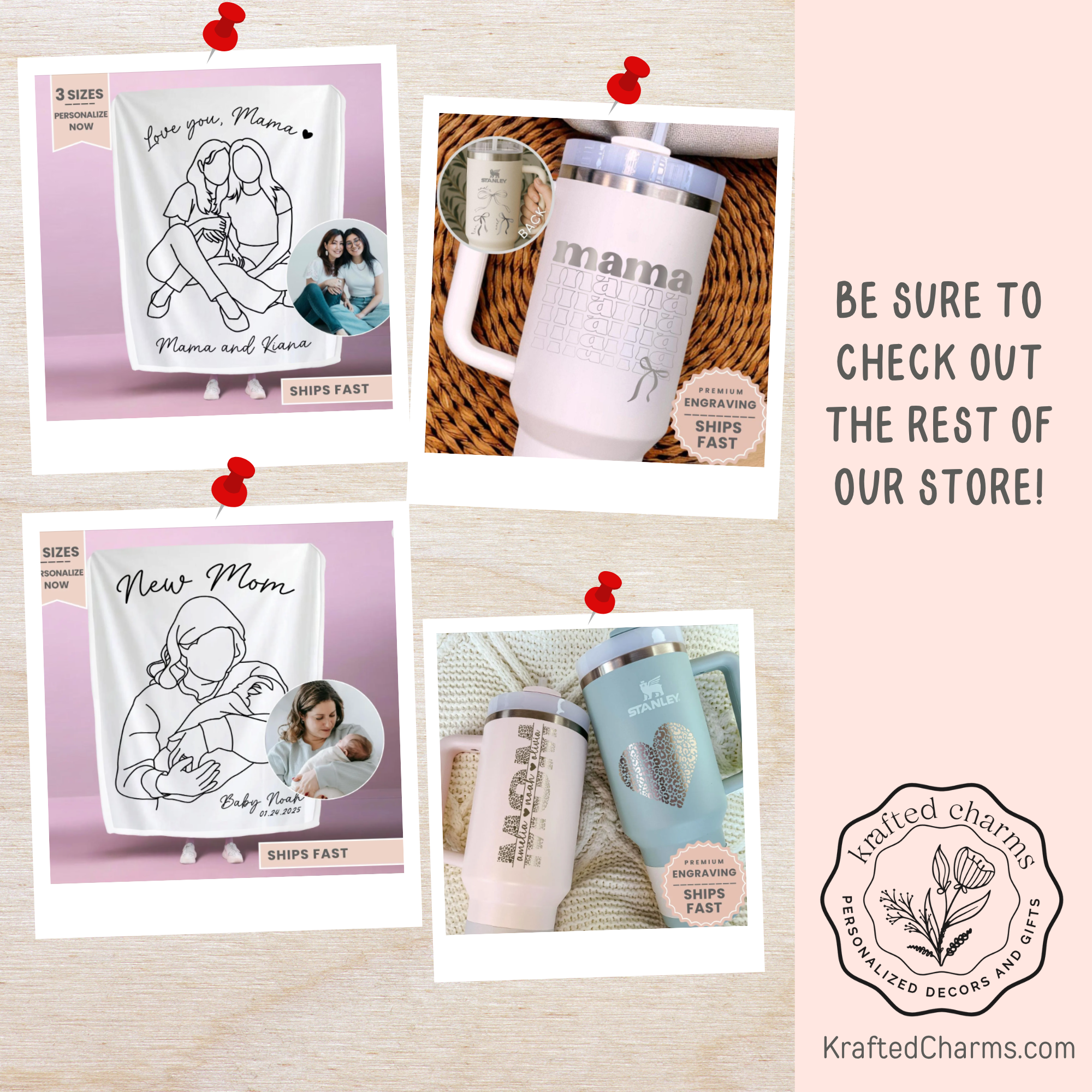 Personalized Mama Portrait Wall Sign