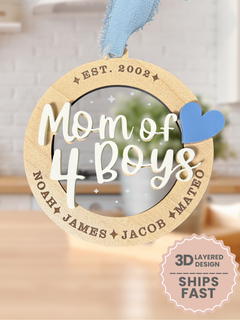 Personalized Mom Of Boys Ornament