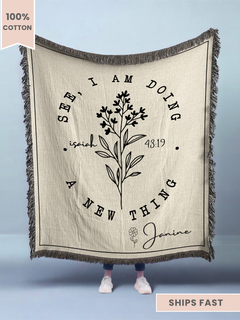 Personalized Bible Verse Woven Blanket