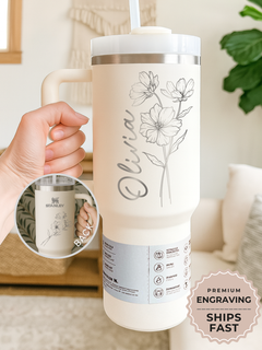 Custom Birth Flower Tumbler