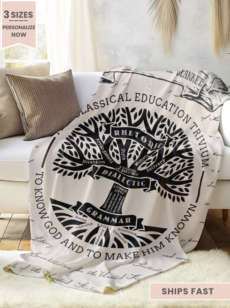 Personalized CC Trivium Tree Minky Blanket