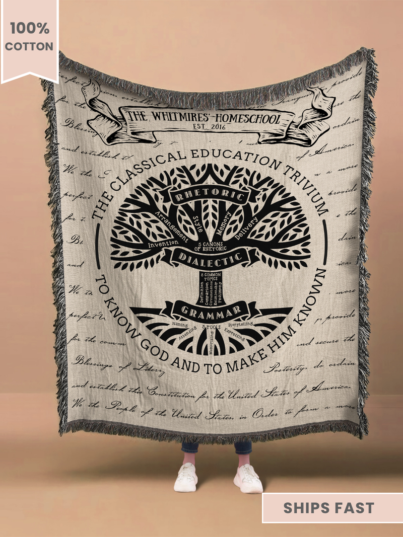 Personalized CC Trivium Tree Woven Blanket