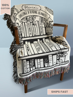 Personalized Challenge B Reading Woven Blanket