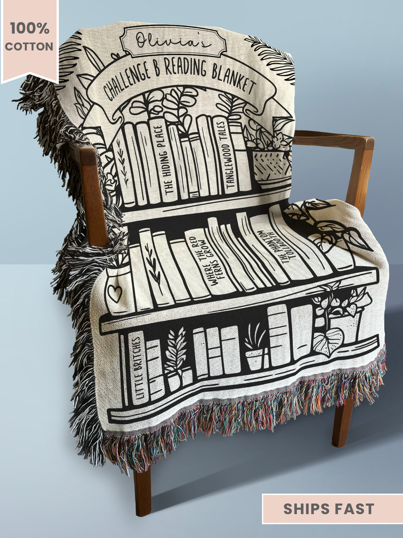 Personalized Challenge B Reading Woven Blanket