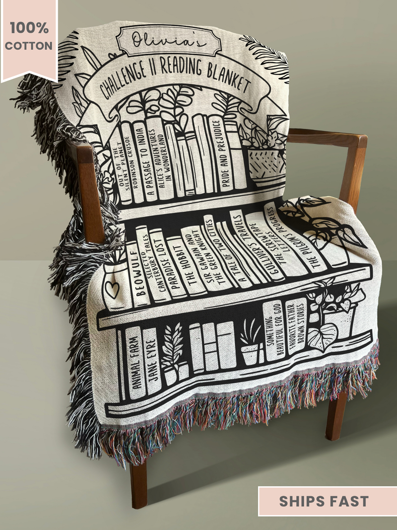 Personalized CC Challenge II Reading Woven Blanket