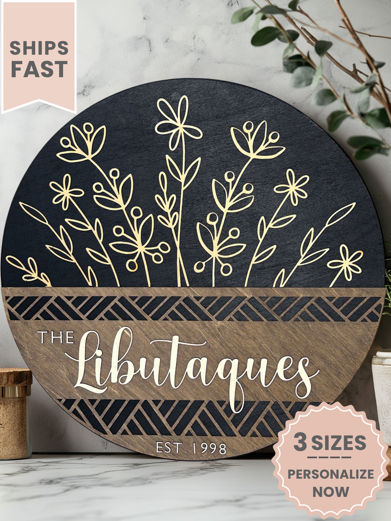 Personalized Family Name Wooden Sign