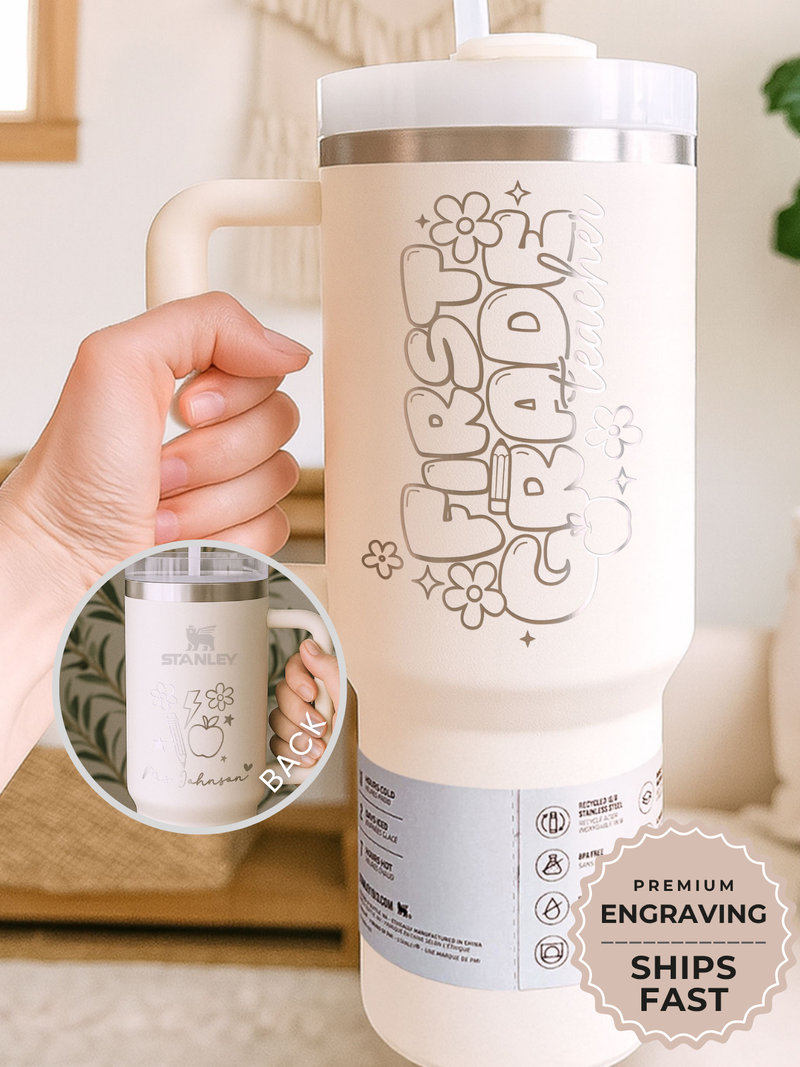 Custom First Grade Teacher Tumbler