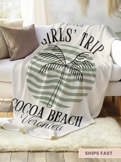 Personalized Girls Trip Minky Blanket