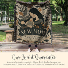 Personalized New Mom Woven Blanket Baby Shower Gift For New Mom Tapestry Mothers Day Gift New Mama Throw Blanket Expecting Mom Gift Nursing