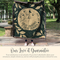 Personalized Great Grandparents Woven Blanket Gift For Great Grandma Tapestry Mothers Day Gift Great Grandpa Keepsake Blanket Christmas Gift