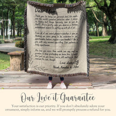 Personalized Mom Letter Woven Blanket Gift For Mom Woven Throw Mothers Day Gift Letter Blanket Handwritten Woven Throw Birthday Gift For Mom
