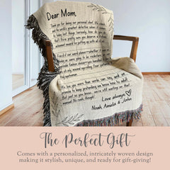 Personalized Mom Letter Woven Blanket Gift For Mom Woven Throw Mothers Day Gift Letter Blanket Handwritten Woven Throw Birthday Gift For Mom