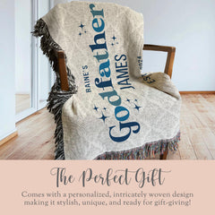 Personalized Godfather Woven Blanket Gift For Godfather Tapestry Fathers Day Gift Godfather Woven Throw Godfather Blanket Christmas Gift