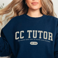 CC Classical Conversations Tutor Sweatshirt Personalized CC Tutor Gift Homeschool Sweater Tutor Gifts For Christmas Collegiate Tutor Shirt