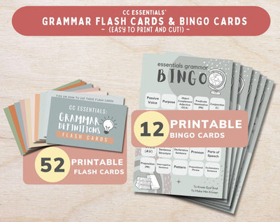 CC Essentials Grammar Flash Cards Parts Of Speech Bingo Cards Classical Conversations Essentials Class Game English Class Review Printable