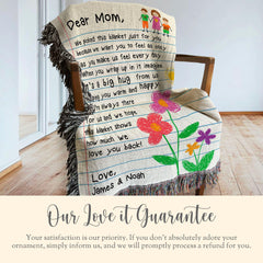 Personalized Mom Letter Woven Blanket Gift For Mom Tapestry Mothers Day Gift Letter To Mom Keepsake Blanket From Kids To Mom Throw Blanket