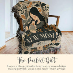 Personalized New Mom Woven Blanket Baby Shower Gift For New Mom Tapestry Mothers Day Gift New Mama Throw Blanket Expecting Mom Gift Nursing