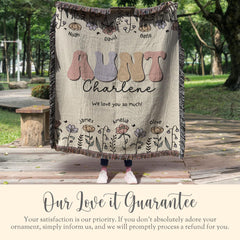 Personalized Aunt Woven Blanket Gift for Aunt Tapestry Mothers Day Gift Auntie Woven Throw Aunt Keepsake Blanket Aunt Blanket Christmas Gift