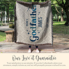 Personalized Godfather Woven Blanket Gift For Godfather Tapestry Fathers Day Gift Godfather Woven Throw Godfather Blanket Christmas Gift