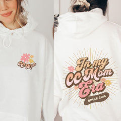 Personalized In My CC Mom Era Retro Mama Hoodie for Home Schooling Custom Groovy Birthday Homeschool Mom Shirt Thanksgiving Presents for Mom