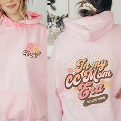 Personalized In My CC Mom Era Retro Mama Hoodie for Home Schooling Custom Groovy Birthday Homeschool Mom Shirt Thanksgiving Presents for Mom