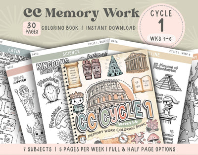 CC Cycle 1 Coloring Book Gift For CC Student Classical Conversations Cycle 1 Memory Work Activity CC Day Class Worksheet Memory Master Pdf