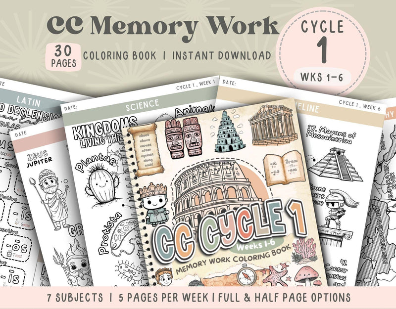 CC Cycle 1 Coloring Book Gift For CC Student Classical Conversations Cycle 1 Memory Work Activity CC Day Class Worksheet Memory Master Pdf