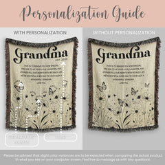 Personalized Grandma Woven Blanket Gift For Grandma Tapestry Mothers Day Gift Grandparent Woven Blanket Grandma Woven Throw Grandparent Gift