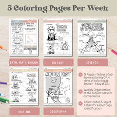 CC Cycle 1 Coloring Book Gift For CC Tutor Resource Classical Conversations Cycle 1 Class Art CC Song Activity Geography History Printable