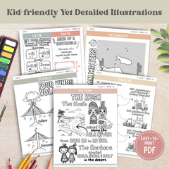 CC Cycle 1 Coloring Book Gift For CC Tutor Resource Classical Conversations Cycle 1 Class Art CC Song Activity Geography History Printable