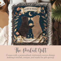 Personalized Wedding Anniversary Woven Blanket Gift For Couples Woven Throw Wedding Anniversary Blanket Keepsake Gift For Couples Blanket