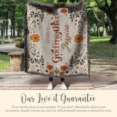 Personalized Godmother Woven Blanket Gift For Godmother Tapestry Mothers Day Gift God Mom Woven Throw Godmother Christmas Gift From Godson