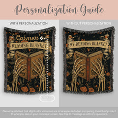 Personalized Book Lovers Reading Woven Blanket Gift For Book Lover Tapestry Birthday Gift Book Lover Woven Throw Reading Keepsake Blanket