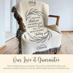 Personalized Parents of the Bride Woven Blanket Gift for Parents of the Bride Tapestry Wedding Day Gift from Groom Mom of Bride Woven Throw