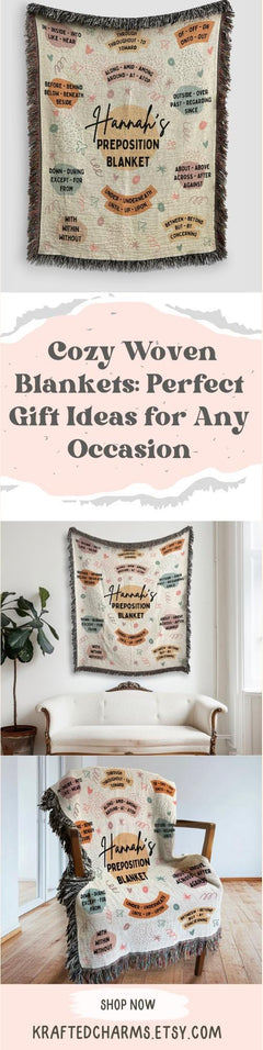 Personalized CC Preposition Woven Blanket Gift for CC Director Tapestry First Day Gift Grammar Woven Throw CC Essentials Keepsake Blanket