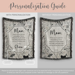 Personalized Mother of the Bride Woven Blanket Gift for Mother of the Bride Throw Wedding Day Gift Mom of Bride Keepsake Blanket From Groom