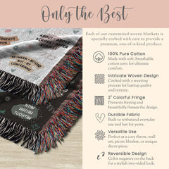 Personalized CC Preposition Woven Blanket Gift for CC Director Tapestry First Day Gift Grammar Woven Throw CC Essentials Keepsake Blanket