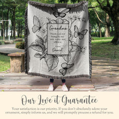 Personalized Grandma of the Groom Woven Blanket Gift for Groom Grandma Tapestry Wedding Day Gift Grandmother Keepsake Blanket From Bride