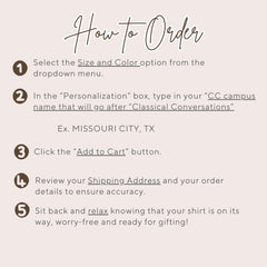 Custom CC Cycle 3 Shirt Homeschool Mom Shirt Homeschool Shirt Personalized CC Community Shirt CC Name Campus Shirt Home Schooling Mom Gift