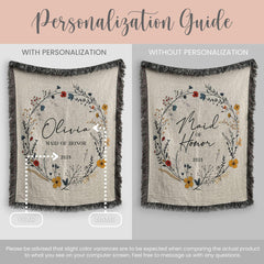 Personalized Maid of Honor Woven Blanket Gift for Maid of Honor Tapestry Wedding Proposal Gift Maid of Honor Woven Throw Bridal Party Gift