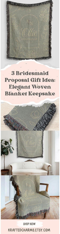 Personalized Bridesmaid Woven Blanket Gift For Bridesmaid Tapestry Bridesmaid Proposal Gift Bridesmaid Keepsake Blanket Bridal Party Gift