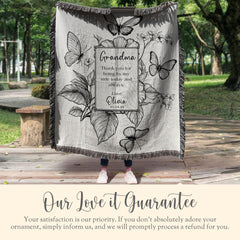 Grandma of the Bride Woven Blanket Gift For Grandma Tapestry Grandma Wedding Day Gift Grandmother Woven Throw Keepsake From Granddaughter