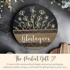 Personalized Family Name Wooden Sign Gift for Family Housewarming Gift Family Name Wooden Sign Wall Decor Couple Anniversary Gift Year Est.