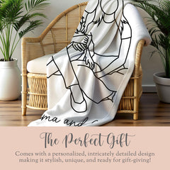 Gift for Mama Keepsake Blanket 
Mothers Day Gift
Mama Line art plush blanket