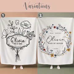 Personalized Maid of Honor Minky Blanket Gift for Maid of Honor Throw Wedding Proposal Gift Maid of Honor Plush Blanket Bridal Party Gift