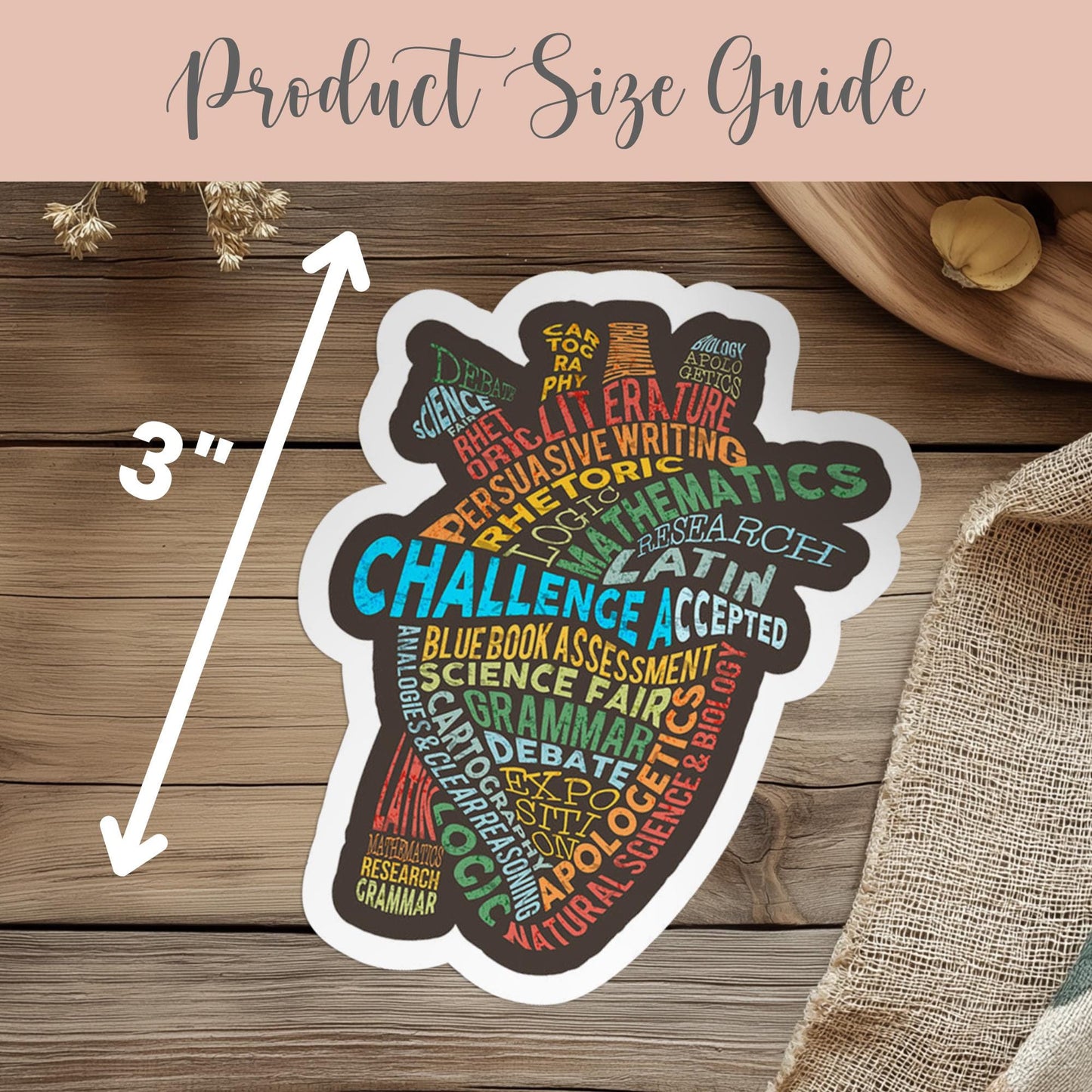 CC Challenge Accepted Vinyl Sticker Gift for CC Student CC Year End Gift Classical Conversations Challenge A Decal Memory Work Decor Heart