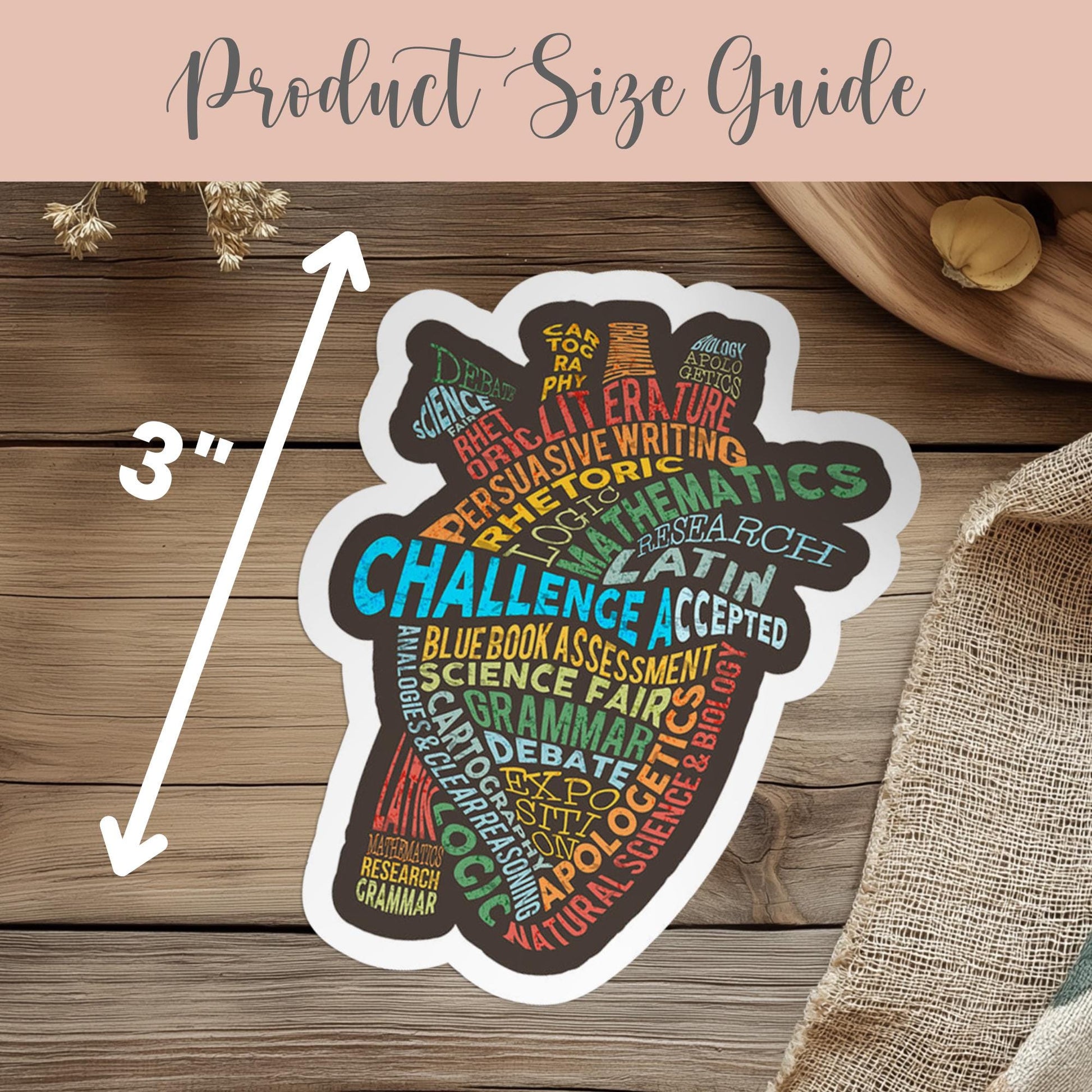 CC Challenge Accepted Vinyl Sticker Gift for CC Student CC Year End Gift Classical Conversations Challenge A Decal Memory Work Decor Heart