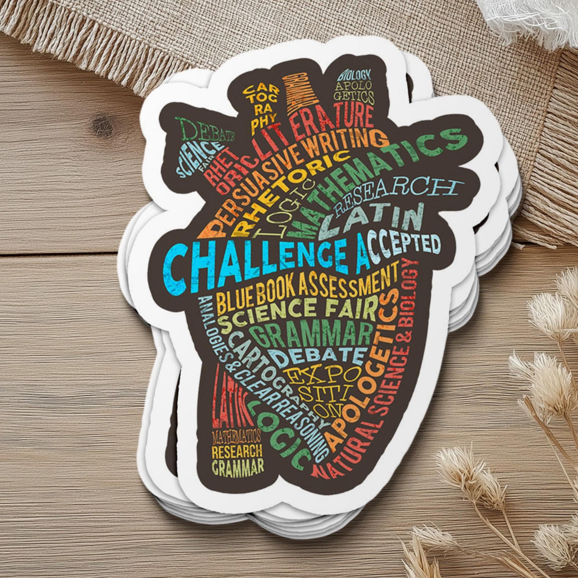 CC Challenge Accepted Vinyl Sticker Gift for CC Student CC Year End Gift Classical Conversations Challenge A Decal Memory Work Decor Heart