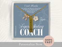 Figure Skating Coach Necklace 
Gift for Figure Skating Coach Bar Necklace